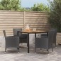 vidaXL 5-tlg. Garten-Essgruppe mit Kissen Schwarz Poly Rattan vidaXL 5-tlg. Garten-Essgruppe mit Kissen Schwarz Poly Rattan