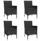 vidaXL 5-tlg. Garten-Essgruppe mit Kissen Schwarz Poly Rattan vidaXL 5-tlg. Garten-Essgruppe mit Kissen Schwarz Poly Rattan