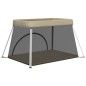 vidaXL Baby-Laufstall mit Matratze Taupe Leinenstoff vidaXL Baby-Laufstall mit Matratze Taupe Leinenstoff