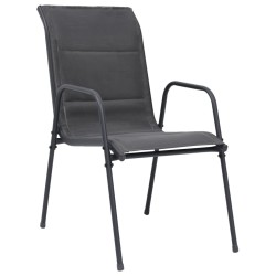 vidaXL Stapelbare Gartenstühle 2 Stk. Stahl und Textiline Anthrazit