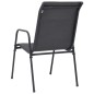 vidaXL Stapelbare Gartenstühle 2 Stk. Stahl und Textiline Anthrazit vidaXL Stapelbare Gartenstühle 2 Stk. Stahl und Textiline Anthrazit