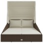 vidaXL Sonnenliege mit Faltdach Braun 200x114x128 cm Poly Rattan vidaXL Sonnenliege mit Faltdach Braun 200x114x128 cm Poly Rattan