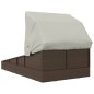 vidaXL Sonnenliege mit Faltdach Braun 200x114x128 cm Poly Rattan vidaXL Sonnenliege mit Faltdach Braun 200x114x128 cm Poly Rattan