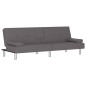 vidaXL Schlafsofa mit Getränkehaltern Grau Kunstleder vidaXL Schlafsofa mit Getränkehaltern Grau Kunstleder
