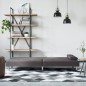 vidaXL Schlafsofa mit Getränkehaltern Grau Kunstleder vidaXL Schlafsofa mit Getränkehaltern Grau Kunstleder