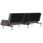 vidaXL Schlafsofa mit Getränkehaltern Grau Kunstleder vidaXL Schlafsofa mit Getränkehaltern Grau Kunstleder