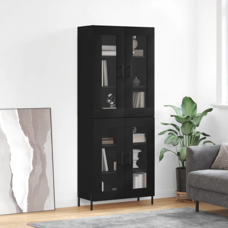 vidaXL Highboard Schwarz 69,5x34x180 cm Holzwerkstoff vidaXL Highboard Schwarz 69,5x34x180 cm Holzwerkstoff