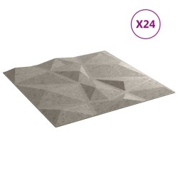 vidaXL Wandpaneele 24 Stk. Betongrau 50x50 cm EPS 6 m² Diamant