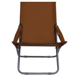 vidaXL Klappbare Strandstühle 2 Stk. Stoff Braun