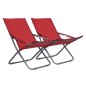 vidaXL Klappbare Strandstühle 2 Stk. Stoff Rot vidaXL Klappbare Strandstühle 2 Stk. Stoff Rot