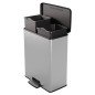 Curver Duo Tretmülleimer Deco 26L+26L Silbern Curver Duo Tretmülleimer Deco 26L+26L Silbern