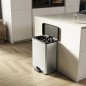 Curver Duo Tretmülleimer Deco 26L+26L Silbern Curver Duo Tretmülleimer Deco 26L+26L Silbern