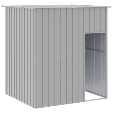 vidaXL Hundehütte mit Dach Hellgrau 165x153x181 cm Verzinkter Stahl