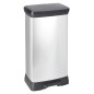 Curver Duo Tretmülleimer Deco 23L+23L Silbern Curver Duo Tretmülleimer Deco 23L+23L Silbern