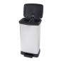 Curver Duo Tretmülleimer Deco 23L+23L Silbern Curver Duo Tretmülleimer Deco 23L+23L Silbern