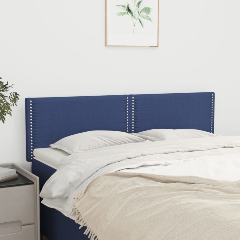 Kopfteile 2 Stk. Blau 72x5x78/88 cm Stoff Kopfteile 2 Stk. Blau 72x5x78/88 cm Stoff