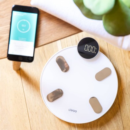 Livoo Intelligente Digitalwaage mit Bluetooth Weiß