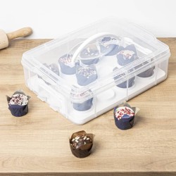HI Aufbewahrungsbox für 12 Cupcakes 6 L Transparent