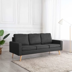 vidaXL 3-Sitzer-Sofa Dunkelgrau Stoff 
