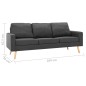 vidaXL 3-Sitzer-Sofa Dunkelgrau Stoff vidaXL 3-Sitzer-Sofa Dunkelgrau Stoff