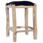 vidaXL Barhocker Echtes Ziegenfell und Teak Massivholz vidaXL Barhocker Echtes Ziegenfell und Teak Massivholz