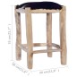 vidaXL Barhocker Echtes Ziegenfell und Teak Massivholz vidaXL Barhocker Echtes Ziegenfell und Teak Massivholz