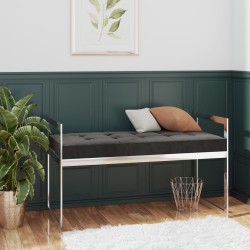 vidaXL Bank 97 cm Grau Samt und Edelstahl