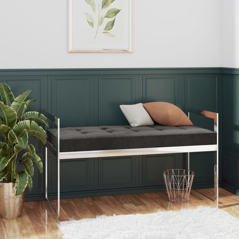 vidaXL Bank 97 cm Grau Samt und Edelstahl