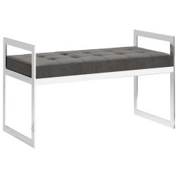 vidaXL Bank 97 cm Grau Samt und Edelstahl