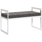vidaXL Bank 97 cm Grau Samt und Edelstahl