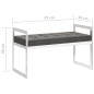 vidaXL Bank 97 cm Grau Samt und Edelstahl