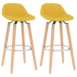 vidaXL Barhocker 2 Stk. Senfgelb Stoff