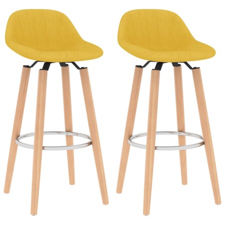 vidaXL Barhocker 2 Stk. Senfgelb Stoff