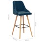 vidaXL Barhocker 2 Stk. Blau Samt vidaXL Barhocker 2 Stk. Blau Samt
