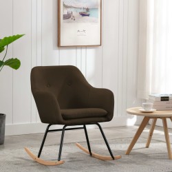 vidaXL Schaukelstuhl Braun Stoff