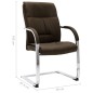 vidaXL Freischwinger Bürostuhl Braun Stoff vidaXL Freischwinger Bürostuhl Braun Stoff