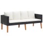 vidaXL 2-Sitzer-Gartensofa mit Auflagen Poly Rattan Schwarz vidaXL 2-Sitzer-Gartensofa mit Auflagen Poly Rattan Schwarz