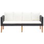 vidaXL 2-Sitzer-Gartensofa mit Auflagen Poly Rattan Schwarz vidaXL 2-Sitzer-Gartensofa mit Auflagen Poly Rattan Schwarz