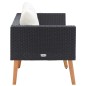 vidaXL 2-Sitzer-Gartensofa mit Auflagen Poly Rattan Schwarz vidaXL 2-Sitzer-Gartensofa mit Auflagen Poly Rattan Schwarz