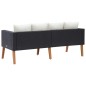 vidaXL 2-Sitzer-Gartensofa mit Auflagen Poly Rattan Schwarz vidaXL 2-Sitzer-Gartensofa mit Auflagen Poly Rattan Schwarz