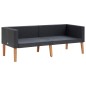 vidaXL 2-Sitzer-Gartensofa mit Auflagen Poly Rattan Schwarz vidaXL 2-Sitzer-Gartensofa mit Auflagen Poly Rattan Schwarz