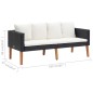 vidaXL 2-Sitzer-Gartensofa mit Auflagen Poly Rattan Schwarz vidaXL 2-Sitzer-Gartensofa mit Auflagen Poly Rattan Schwarz