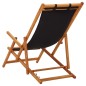 vidaXL Klappbarer Strandstuhl Eukalyptus Massivholz und Stoff Schwarz vidaXL Klappbarer Strandstuhl Eukalyptus Massivholz und Stoff Schwarz