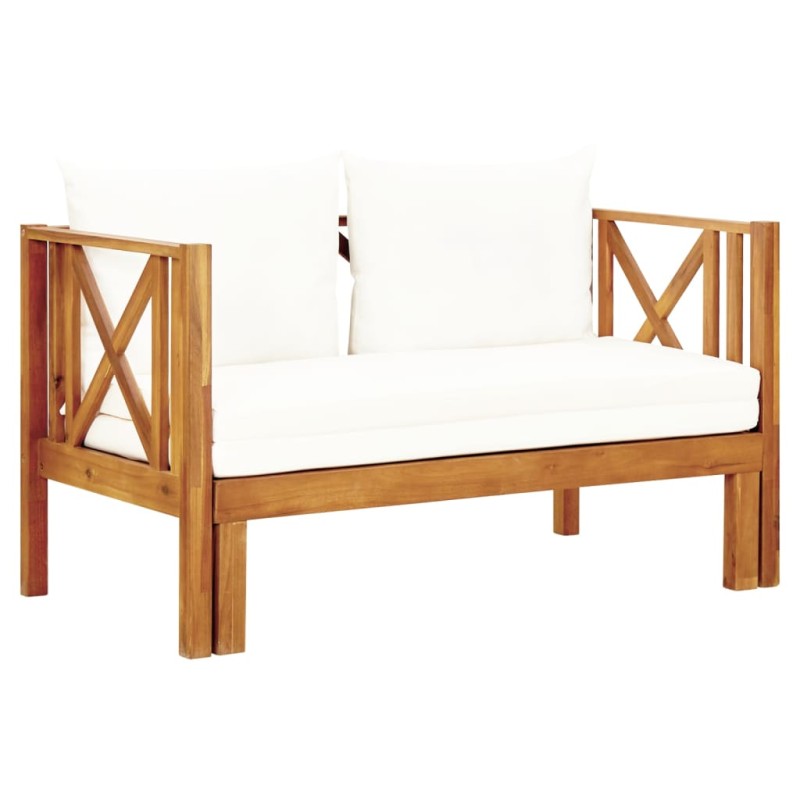 vidaXL 2-Sitzer-Gartenbank mit Kissen 122 cm Massivholz Akazie vidaXL 2-Sitzer-Gartenbank mit Kissen 122 cm Massivholz Akazie