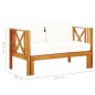 vidaXL 2-Sitzer-Gartenbank mit Kissen 122 cm Massivholz Akazie vidaXL 2-Sitzer-Gartenbank mit Kissen 122 cm Massivholz Akazie