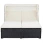 vidaXL 2-Personen-Sonnenliege mit Auflage Poly Rattan Schwarz vidaXL 2-Personen-Sonnenliege mit Auflage Poly Rattan Schwarz