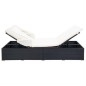 vidaXL 2-Personen-Sonnenliege mit Auflage Poly Rattan Schwarz vidaXL 2-Personen-Sonnenliege mit Auflage Poly Rattan Schwarz