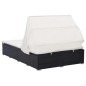 vidaXL 2-Personen-Sonnenliege mit Auflage Poly Rattan Schwarz vidaXL 2-Personen-Sonnenliege mit Auflage Poly Rattan Schwarz