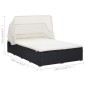 vidaXL 2-Personen-Sonnenliege mit Auflage Poly Rattan Schwarz vidaXL 2-Personen-Sonnenliege mit Auflage Poly Rattan Schwarz
