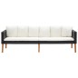 vidaXL 3-Sitzer-Gartensofa mit Auflagen Poly Rattan Schwarz vidaXL 3-Sitzer-Gartensofa mit Auflagen Poly Rattan Schwarz